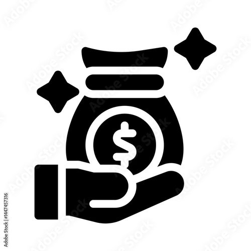 money bag glyph icon