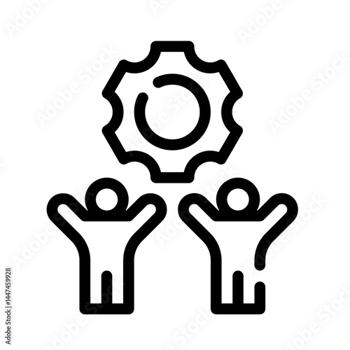 teamwork cause line icon