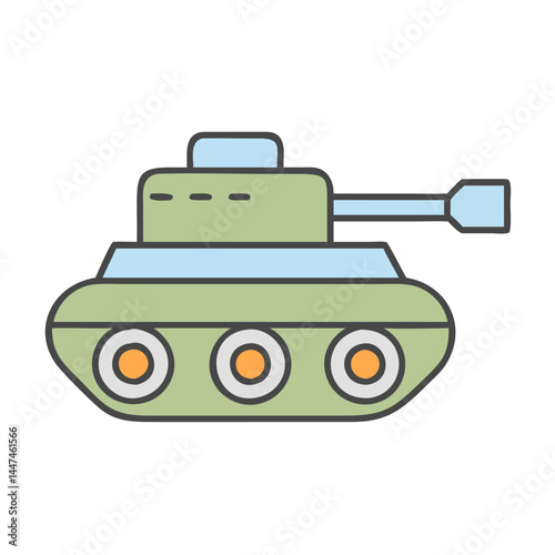 Cartoon tank illustration vector graphic army vehicle military warfare icon design element