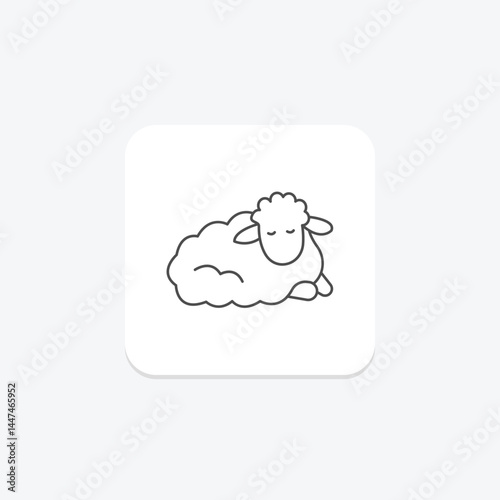 Sheep Resting, vector, pixel perfect, illustrator file