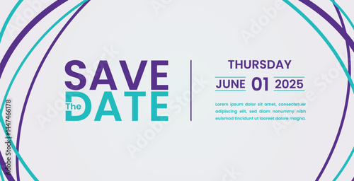 Save the date banner. Can be used for business, marketing and advertising. logo graphic design of event summit made for Technology and upcoming events.	
