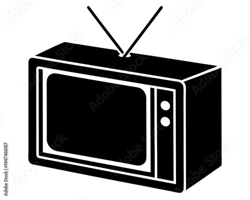 TV Box silhouette vector illustration
