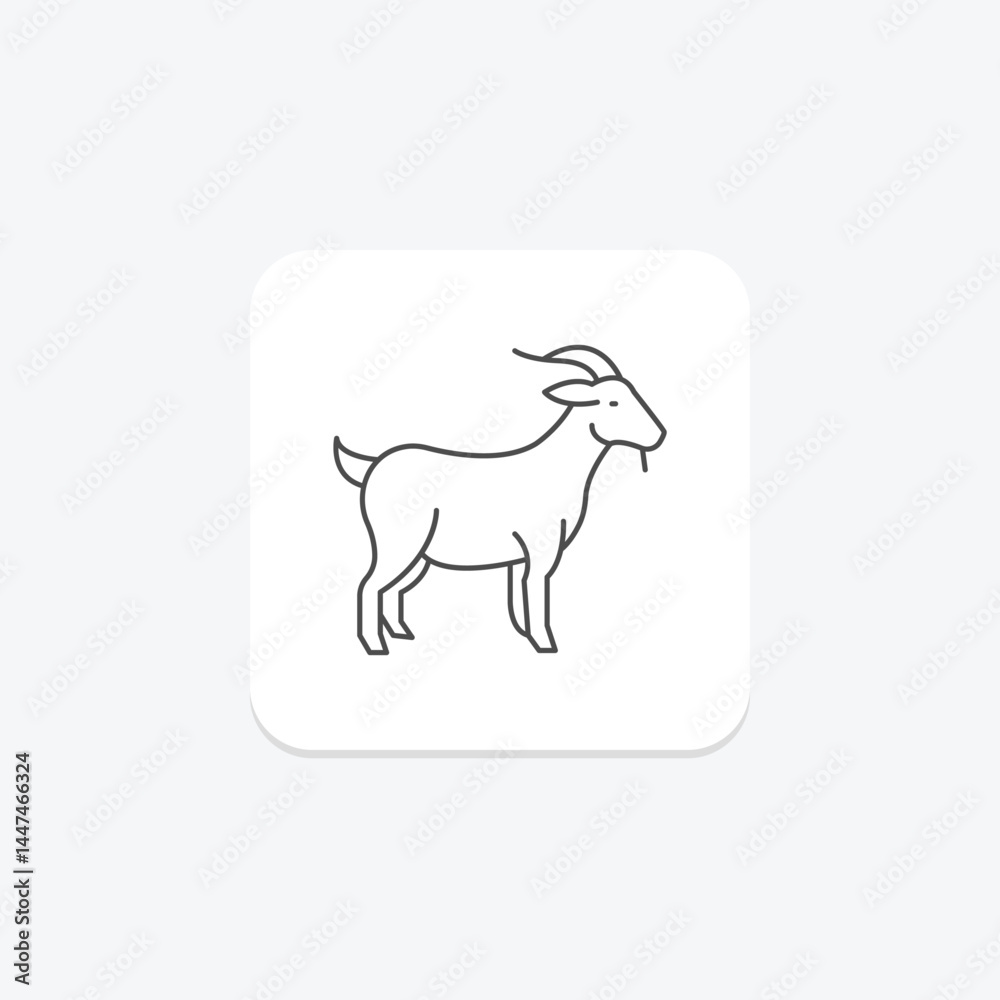 Fototapeta premium Goat In Shade, vector, pixel perfect, illustrator file
