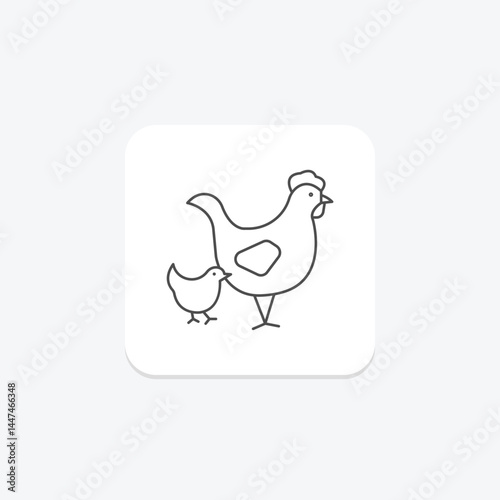 Rooster And Hen, vector, pixel perfect, illustrator file