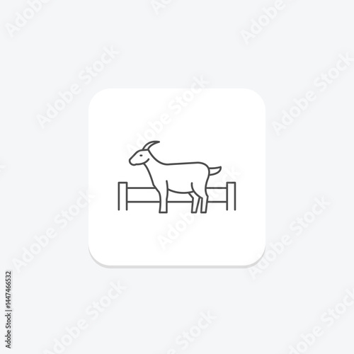 Goat Fence Line, vector, pixel perfect, illustrator file