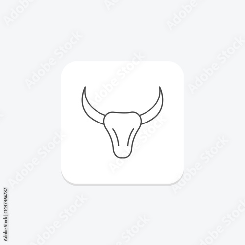 Cowhorn Silhouette, vector, pixel perfect, illustrator file