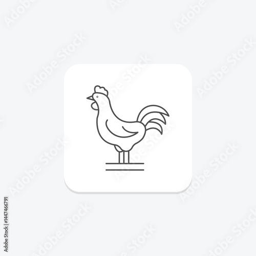 Rooster On Fence Post, vector, pixel perfect, illustrator file