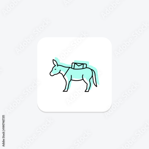 Donkey Carrying Load, vector, pixel perfect, illustrator file