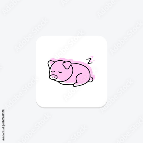Piglet Sleeping, vector, pixel perfect, illustrator file