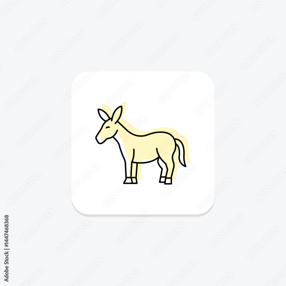 Obraz premium Donkey In Stable, vector, pixel perfect, illustrator file