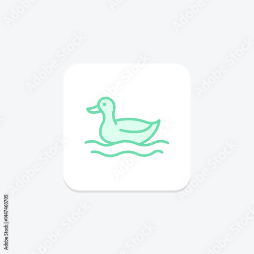 Duck By Pond, vector, pixel perfect, illustrator file