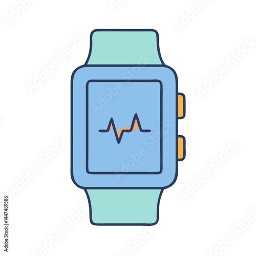 Smartwatch fitness tracker health monitoring device with heart rate sensor and pulse wave display