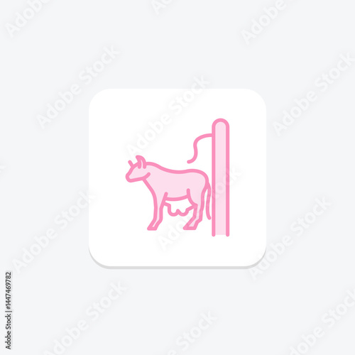 Cow Scratching Post, vector, pixel perfect, illustrator file