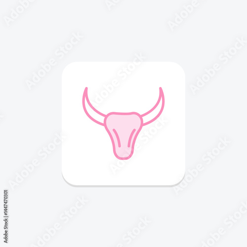 Cowhorn Silhouette, vector, pixel perfect, illustrator file