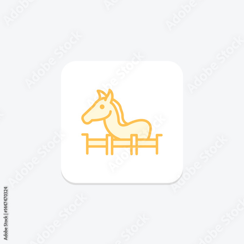 Horse In Fence, vector, pixel perfect, illustrator file