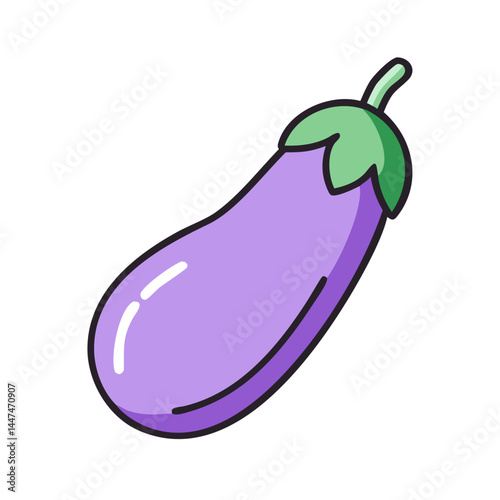 Isolated eggplant vegetable vector illustration featuring fresh purple aubergine food and healthy eating ingredient