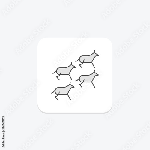 Herd Moving Slowly, vector, pixel perfect, illustrator file