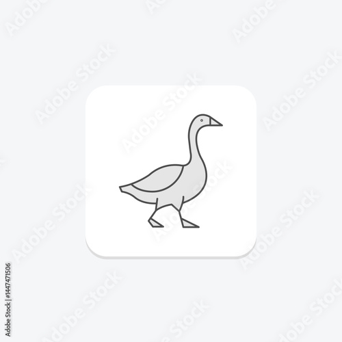 Goose Walking, vector, pixel perfect, illustrator file
