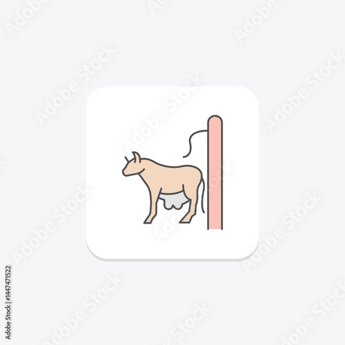 Cow Scratching Post, vector, pixel perfect, illustrator file
