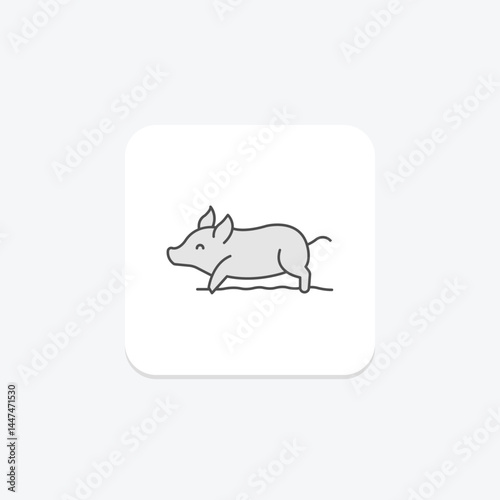 Pig Rolling In Mud, vector, pixel perfect, illustrator file