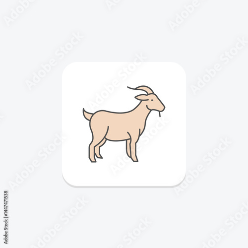 Goat In Shade, vector, pixel perfect, illustrator file