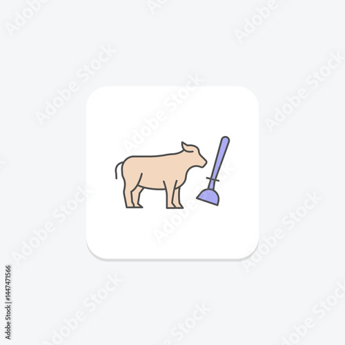 Cow Shed Cleaning, vector, pixel perfect, illustrator file