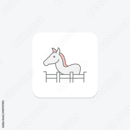 Horse In Fence, vector, pixel perfect, illustrator file