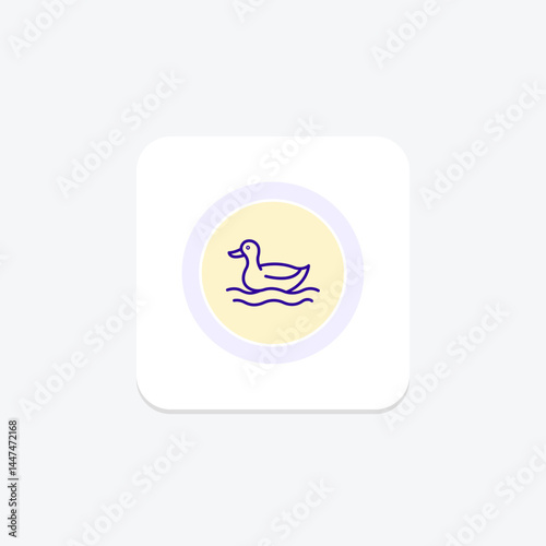 Duck By Pond, vector, pixel perfect, illustrator file