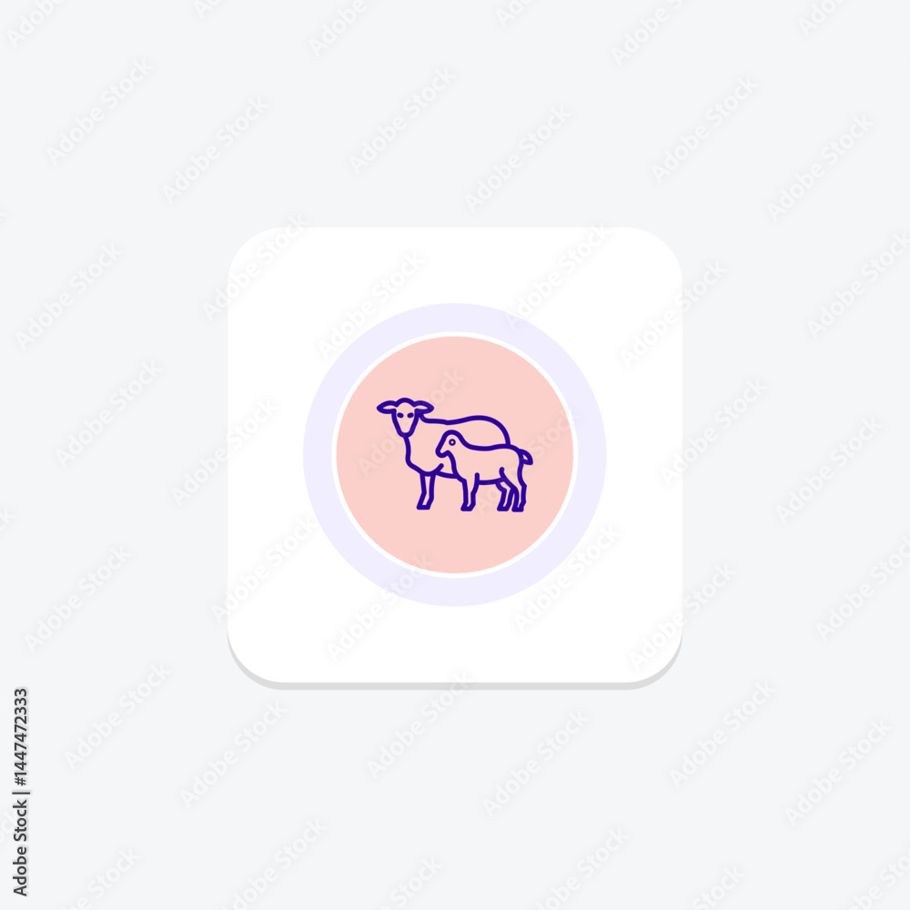 Lamb With Mother, vector, pixel perfect, illustrator file Lamb With Mother, vector, pixel perfect, illustrator file