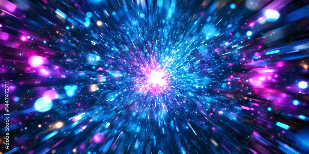 Abstract Glowing Explosion Graphic Design