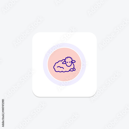 Sheep Resting, vector, pixel perfect, illustrator file