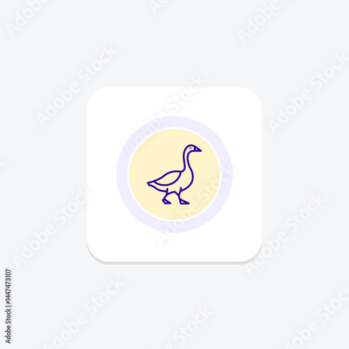 Goose Walking, vector, pixel perfect, illustrator file