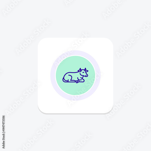 Cow Lying In Grass, vector, pixel perfect, illustrator file