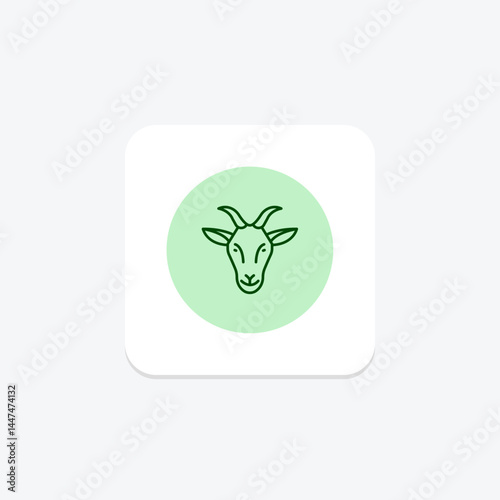 Goat With Horns, vector, pixel perfect, illustrator file