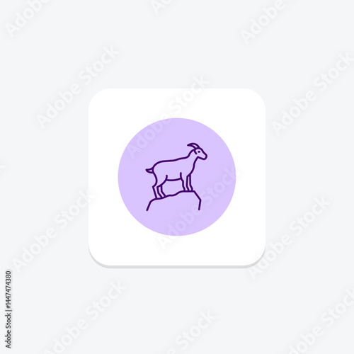 Goat On Rock, vector, pixel perfect, illustrator file