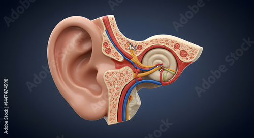 Cross-Section of Human Ear Anatomy