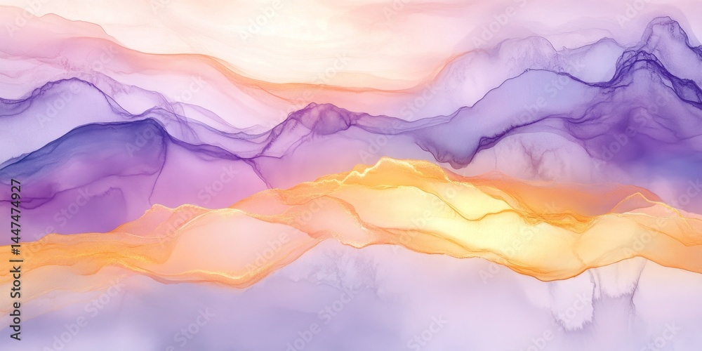 Abstract Landscape Painting with Gradient Colors