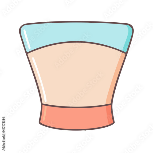 Illustration of a cute cosmetic cream jar for skincare product packaging and beauty product design needs