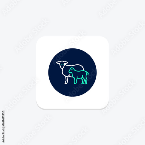 Lamb With Mother, vector, pixel perfect, illustrator file