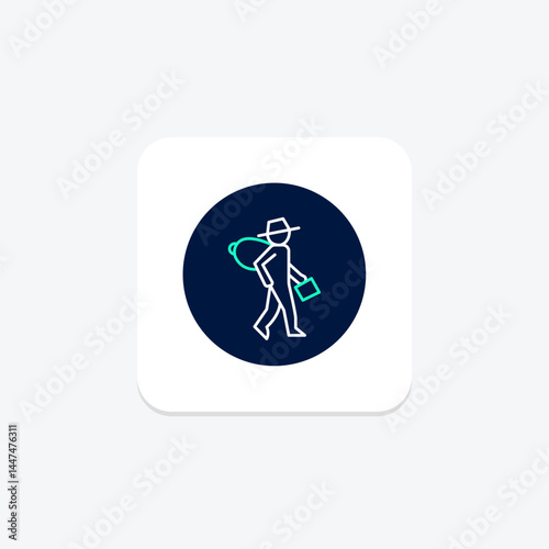 Farmer Carrying Feed, vector, pixel perfect, illustrator file