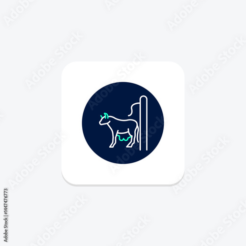 Cow Scratching Post, vector, pixel perfect, illustrator file