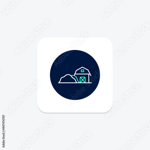Haystack Near Barn, vector, pixel perfect, illustrator file