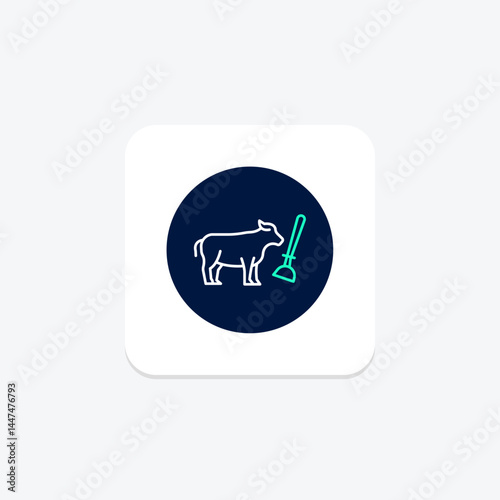 Cow Shed Cleaning, vector, pixel perfect, illustrator file