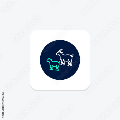 Goat With Kids, vector, pixel perfect, illustrator file