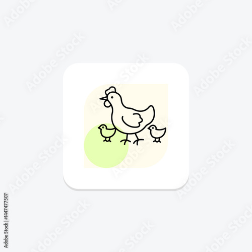 Hen With Chicks, vector, pixel perfect, illustrator file