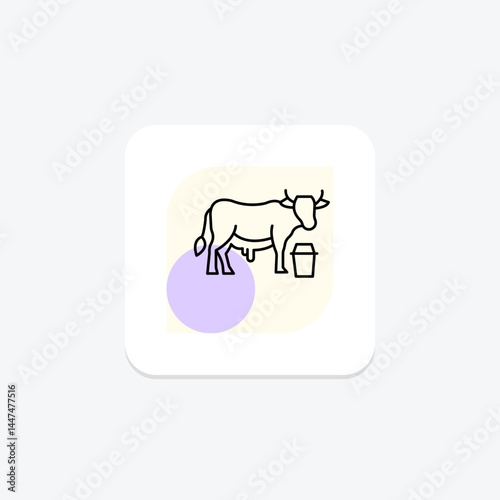 Cow Milking Scene, vector, pixel perfect, illustrator file