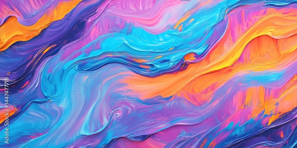 Abstract Colorful Fluid Art Painting