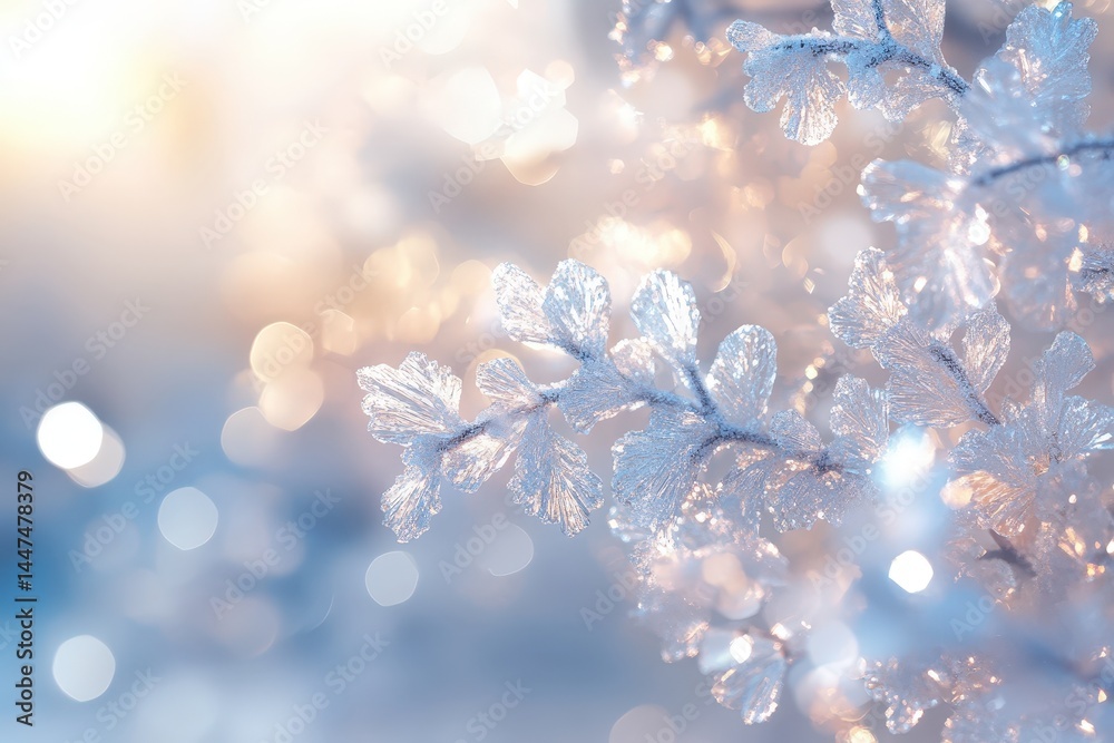 Frosted branches illuminated by soft sunlight. Frosted branches illuminated by soft sunlight.