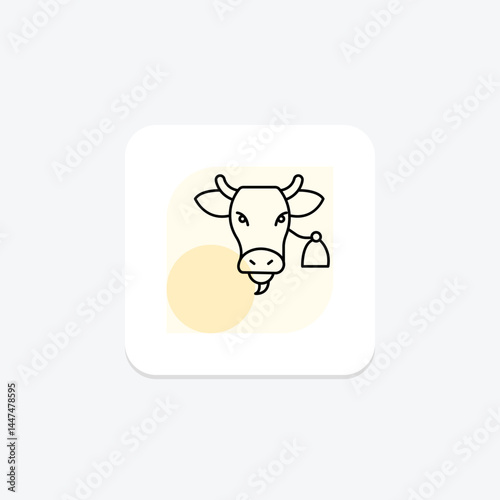 Cow With Bell, vector, pixel perfect, illustrator file