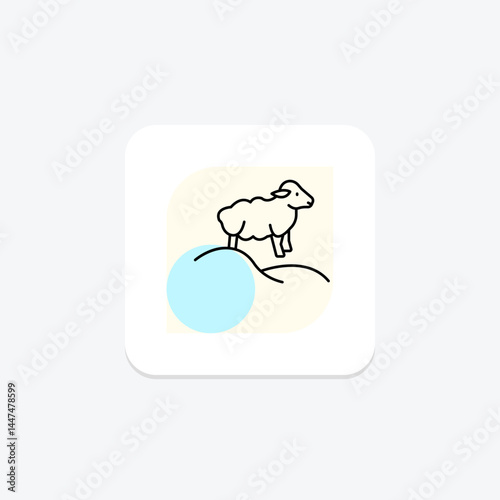 Sheep On Hill, vector, pixel perfect, illustrator file